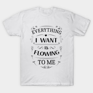 Everything I want is flowing to me | Abundant life T-Shirt